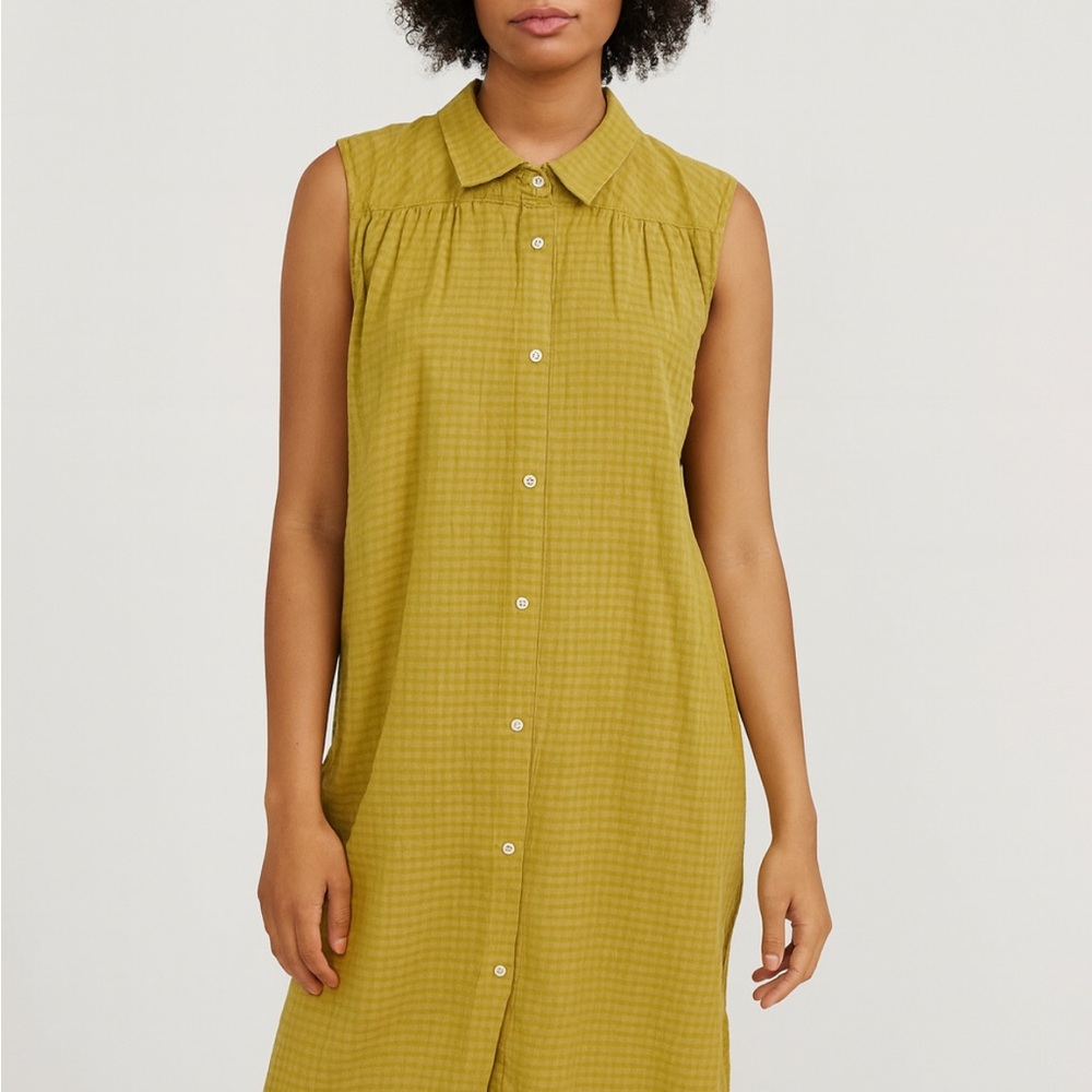 Hem & Thread Mustard Sleeveless Midi Dress